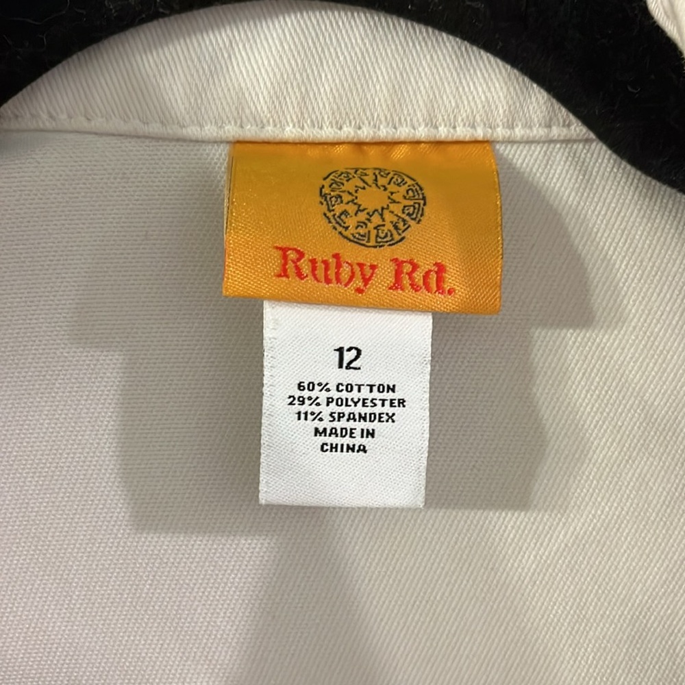 Ruby Rd. White Denim Jean Jacket - Picture 2 of 6
